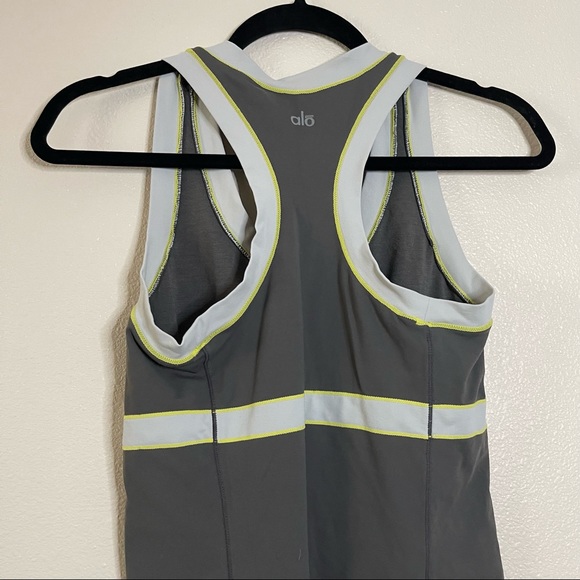 ALO Yoga Coolfit Running Graphite Workout RacerTank Small - Picture 6 of 10